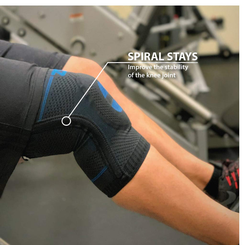 [Australia] - Zensah Elite Knee Compression Sleeve with Patella Gel Pad - Targeted Knee Support for Protection and Pain Relief – Knee Support for Running, Sports, Workout, Gym - Knee Brace (Black, Medium) Black 
