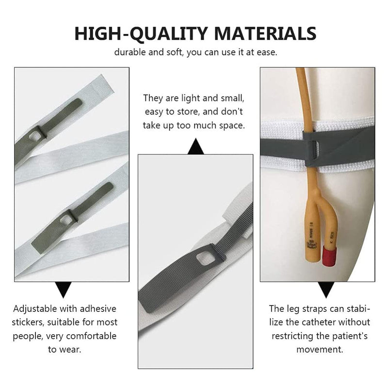 [Australia] - Cisixin 4 PCS Fix Catheter Strap Urinary Bag Leg Strap, Adjustable Fixation Tape Catheter Securement Device Retaining Strap for Patient 