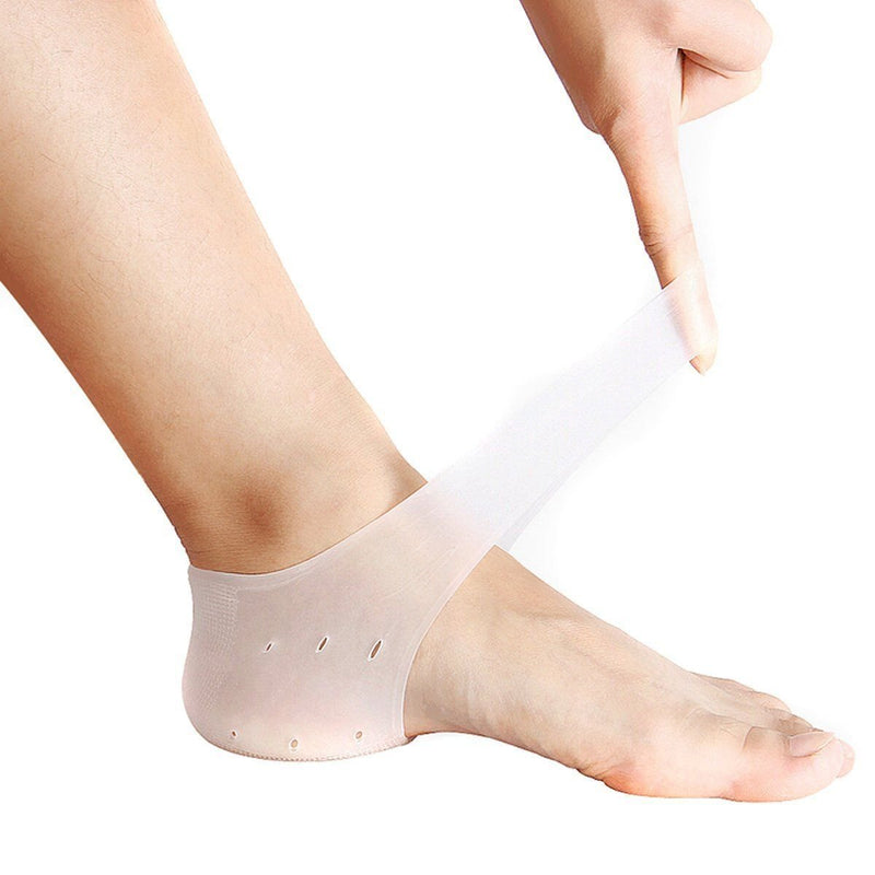 [Australia] - JIAHAO 1 Pair Silicone Gel Heel Pad Protector Cushion Shoe Feet Insole Sock Foot Care with Ventilation Holes 