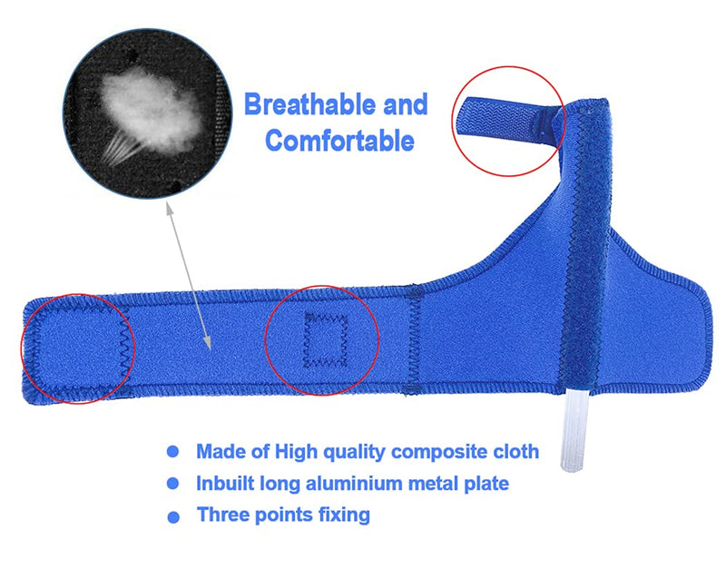 [Australia] - Trigger Thumb Brace, Thumb Spica Splint Stabilizer for Pain, Sprains, Arthritis,Tendonitis Carpal Tunnel & Trigger Finger - Immobilizer Wrist Strap - Right Hand Or Left Hand Women (Blue) Blue 