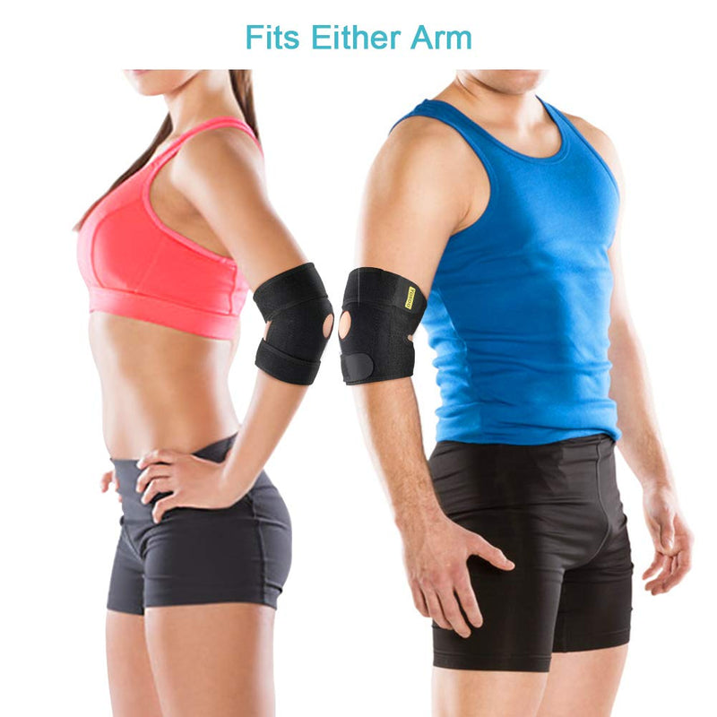 [Australia] - Elbow Brace, Adjustable Elbow Support with Dual-Spring Stabilizer, Elbow Strap for Golfers Elbow, Tennis Elbow, Arthritis, Tendonitis, Sports Injury Pain Relief and Protection 