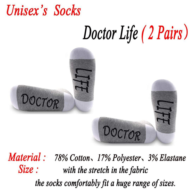 [Australia] - PYOUL 2 Pairs Doctor Socks Doctor Gift Doctor Life Socks Best Doctor Ever Socks for Doctors 