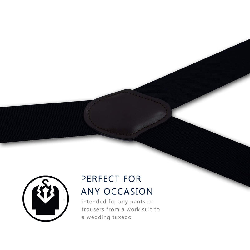[Australia] - Suspenders for Men,Fowateda Adjustable Suspenders with Elastic Straps Y-Back Construction Heavy Duty for Work Black 