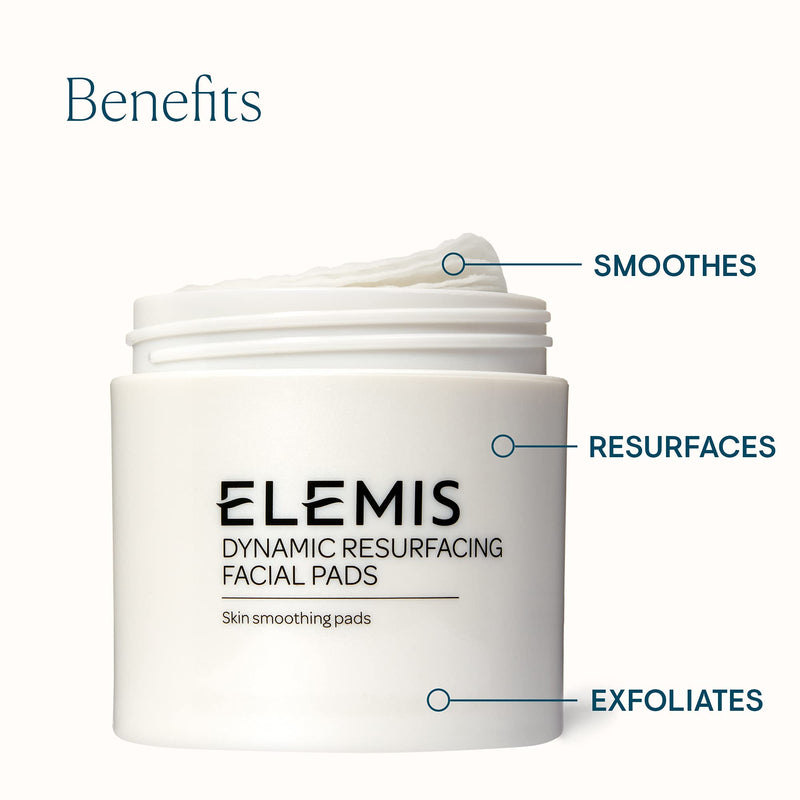 [Australia] - ELEMIS Dynamic Resurfacing Facial Pads | Gentle Dual-Action Textured Treatment Pads Conveniently Smooth, Resurface, and Exfoliate Skin | 60 Count 