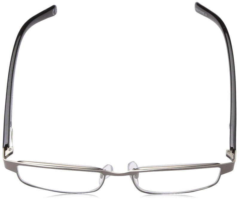 [Australia] - Foster Grant Men's Leo Square Readers Gunmetal/Transparent 2 x 