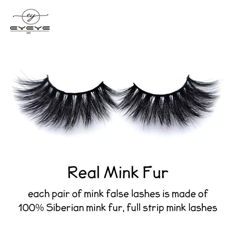 [Australia] - EYEYE Reusable Mink Eyelashes, 100% Hand Made Strips 6D Fluffy Lashes 100% Natural Siberian 3D Natural Layered Mink Fur Long Lashes Natural 20MM False Eyelashes with Tweezers (20MM-A) 20MM-A 