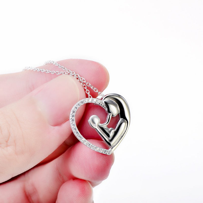 [Australia] - YFN Birthday Gifts for Mom Sterling Silver Mom Necklace Heart Pendant Necklace,Mothers Day Gifts for Mom from Son 