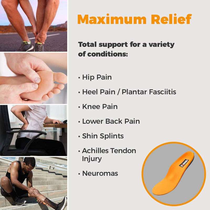 [Australia] - Orange Full Length E Fits Men's Shoe 8-8.5, Women's 9.5-10 Uses a Heel Cup, Contoured Medial Arch,and Metatarsal pad to Help with Better Alignment and Weight Distribution Size E - Men's 8-8.5 / Women's 9.5-10 - Unisex 