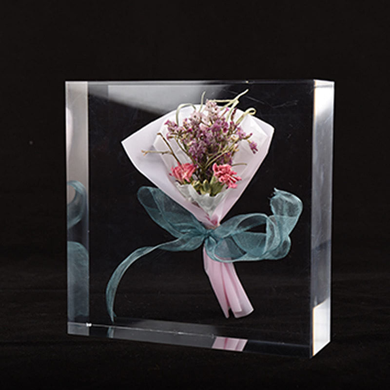 [Australia] - Clear Polished Acrylic Display Base Flower Shape 0.6" Hx2.8 Wx2.8 D Crystal Display Acrylic Shelves Display Stand Acrylic Shelves for Jewelry Dessert Crystal Perfume Candy 