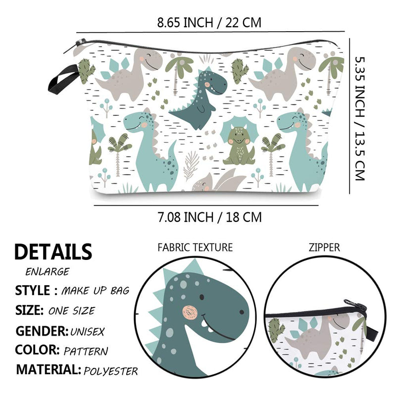 [Australia] - Jom Tokoy Hakuna Matata Makeup Bag Travel Case Cosmetic Bag (Dinosaur) Dinosaur 