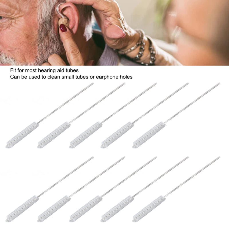 [Australia] - 10pcs 2.5mm Hearing Aid Vent Brush Professional Nylon Hair Hearing Aid Tube Cleaning Tool Accessory for Clean Small Holes or Pipes 