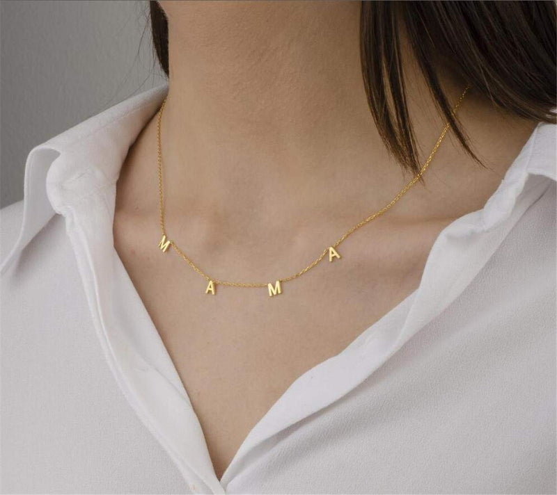 [Australia] - Nanafast Mama Necklace 18K Gold Plated Mama Letter Necklace Adjustable Mom Necklace Gifts for Mother’s Day Birthday 