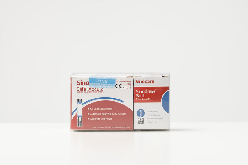 [Australia] - sinocare (Safe Accu2) Glucose Test Strips / Blood Sugar Test Strips 50 pcs No Code/ for sinocare Safe ACCU2 Blood Glucose Monitor Only 
