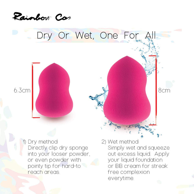 [Australia] - Rainbow Cos Premium Pear Shape Makeup Sponge Beauty Foundation Sponge Blender for Applicator, Foundation and Highlight (Rose Red) Rose Red 