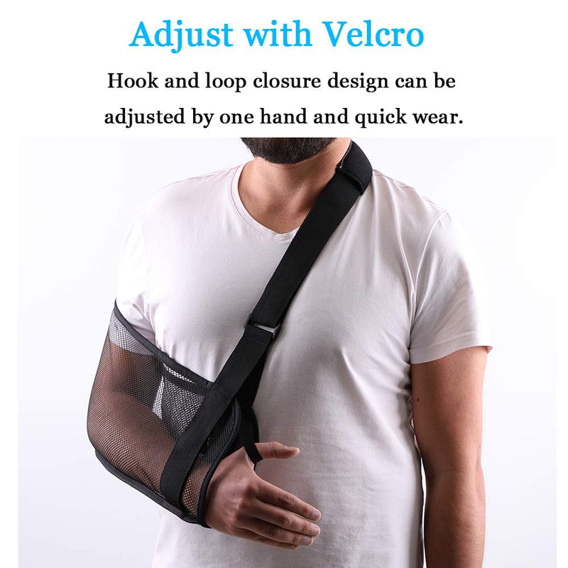 [Australia] - Mesh Arm Shoulder Sling Great Shower Bath Sling Used after rotator cuff Shoulder Surgery Arm Brace Support for Men and Women,Black 