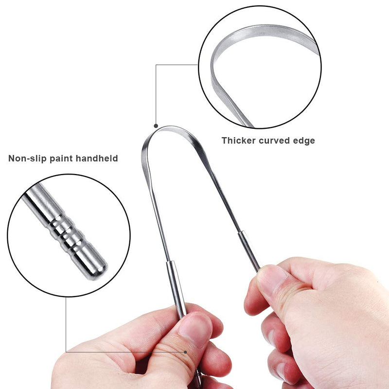 [Australia] - XYGK Tongue Cleaner Scraper Set,3pcs Medical Grade Stainless Steel Tongue Scraper for Tongue Cleaning Optimal Oral Hygiene (Sliver) Sliver 