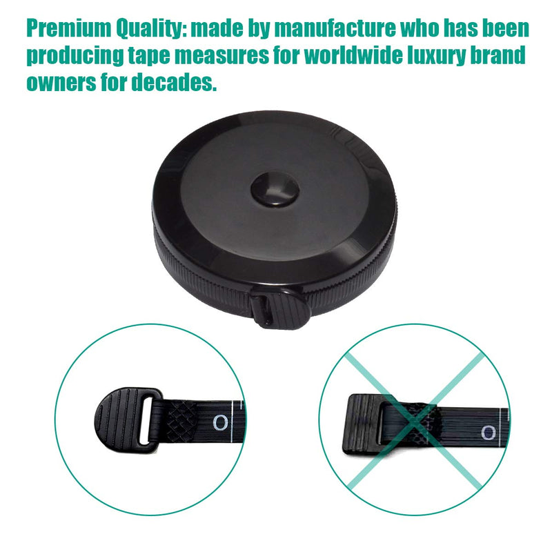 [Australia] - Tape Measure for Body Dual Sided Measuring Tape for Body Measurements Retractable Tape Tailor Clothing Black Tape 