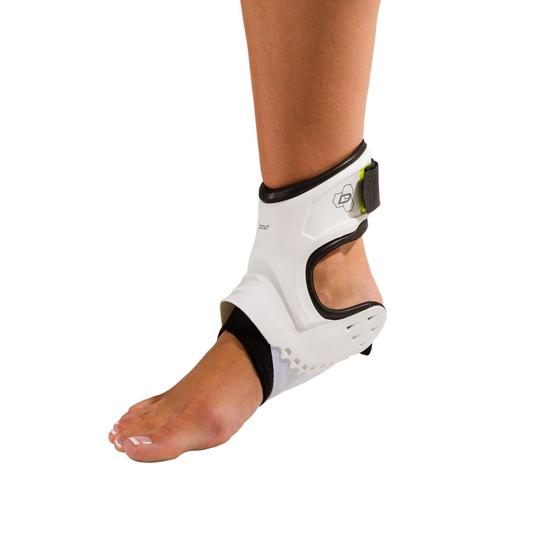 [Australia] - DonJoy Performance POD Ankle Brace, Best Support for Stability, Ankle Sprain, Roll, Strains for Football, Soccer, Basketball, Lacrosse, Volleyball X-Small Left Foot White 