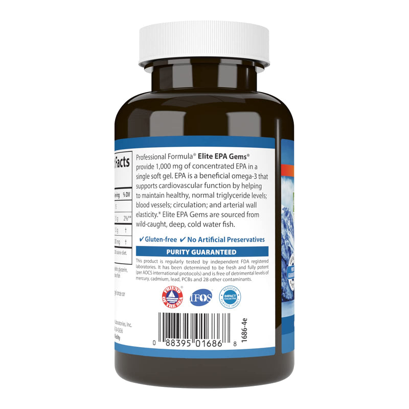 [Australia] - Carlson - Elite EPA Gems, 1000 mg EPA Fish Oil, Wild-Caught, Norwegian Fish Oil Supplement, Sustainably Sourced, Helps Maintain Healthy Triglyceride Levels, 60 Softgels 