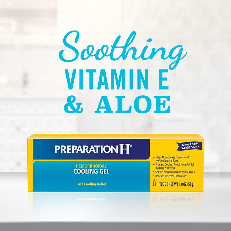 [Australia] - Preparation H Hemorrhoid Symptom Treatment Cooling Gel Fast Discomfort Relief with Vitamin E and Aloe Tube, unflavored, 0.9 Ounce 