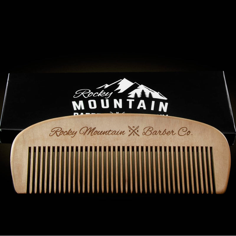 [Australia] - Hair Comb - Wood with Anti-Static & No Snag Handmade Brush for Beard, Head Hair, Mustache in Gift Box by Rocky Mountain 