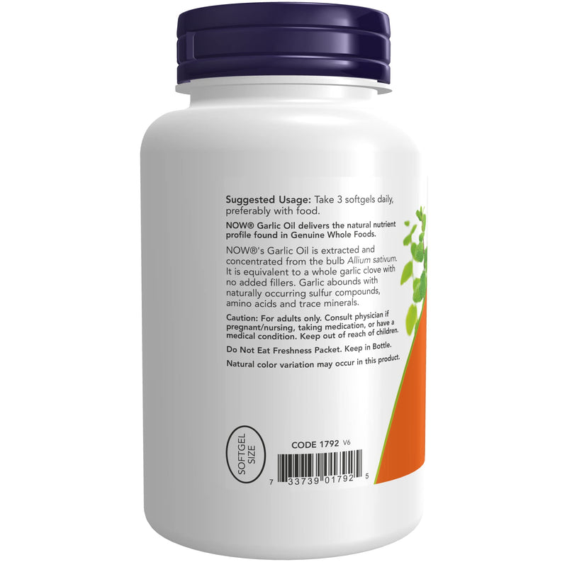 [Australia] - NOW Supplements, Garlic Oil 1500 mg, Serving Size Equivalent to Whole Clove Garlic, 250 Softgels 