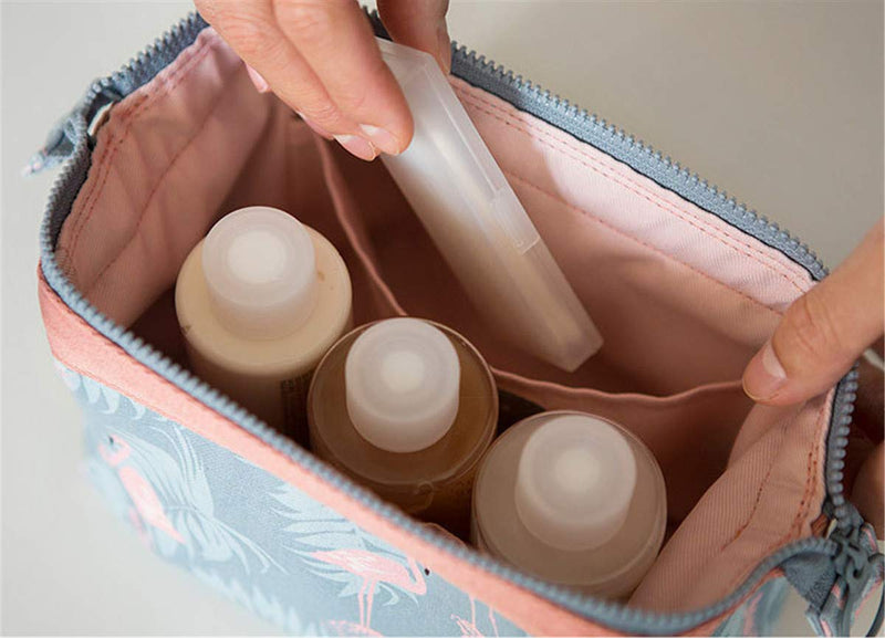 [Australia] - JYSHOP Travel Mini Clutch Makeup Pouch Bag Hand Lipstick Bag Portable Waterproof Cosmetic Organizer For Women Teens Girls (flamingo) flamingo 