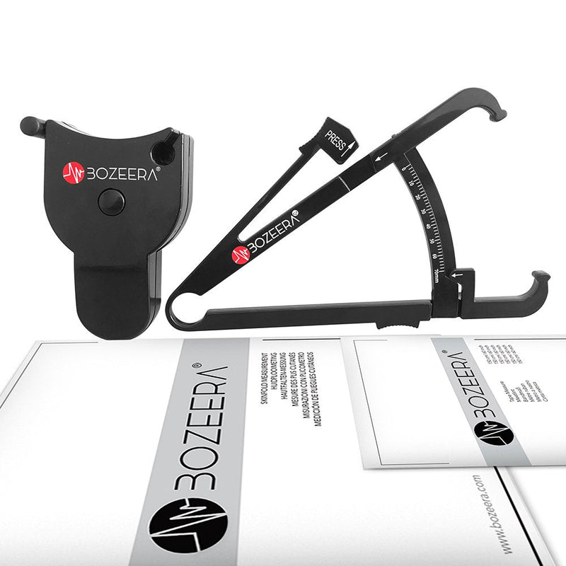 [Australia] - [Body Fat Caliper and Body Measuring Tape] / Skinfold Caliper and Body Tape Measure - Includes Free Software, Video Interpretation, and English Manual - BOZEERA© - The Complete Set. 