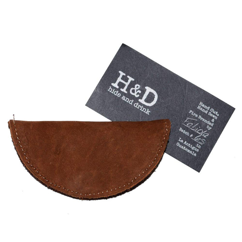 [Australia] - Hide & Drink, Rustic Leather Moon Coin Case, Handmade - Swayze Suede 