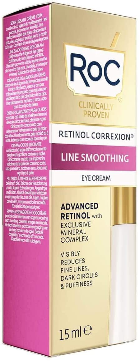 [Australia] - RoC - Retinol Correxion Line Smoothing Eye Cream - Visibly Reduces Puffiness & Dark Circles - Anti-Wrinkle and Ageing - 15 ml 