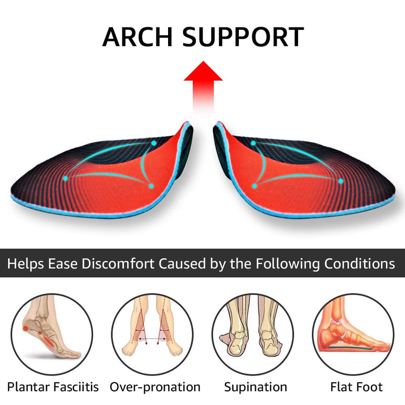 [Australia] - Dr. Foot's 3/4 Length Orthotic Insoles, High Arch Support Inserts for Flat Feet Plantar Fasciitis Over-Pronation and Foot Pain (X-Large(Men's 11.5-14 / Women's 12.5-15)) Red X-Large(Men's 11.5-14 / Women's 12.5-15) 