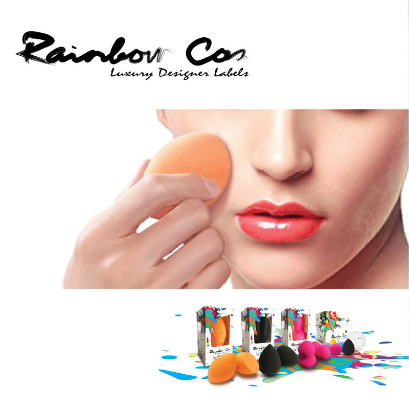 [Australia] - Rainbow Cos Premium Flat Edge Olive Sponge Beauty Foundation Sponge Blender for Applicator, Foundation and Highlight (Orange) Orange 