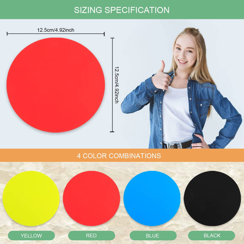 [Australia] - 4pcs Jar Gripper Pads Rubber Round Kitchen Coasters Multi-Purpose Silicone Bottle Lid Openers (Colorful, 5inch) 