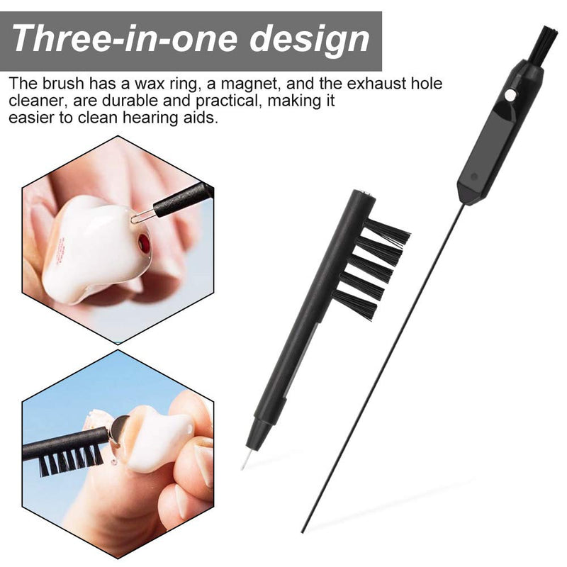 [Australia] - PERFETSELL 12 PCS Hearing Aid Cleaning Kits, Earpiece Earmold Vent Cleaner, Cleaning Brush with Wax Loop and Magnet, Long Hearing Amplifier Cleaning Brush Hearing Aid Cleaner Wire for Sound Tubes 