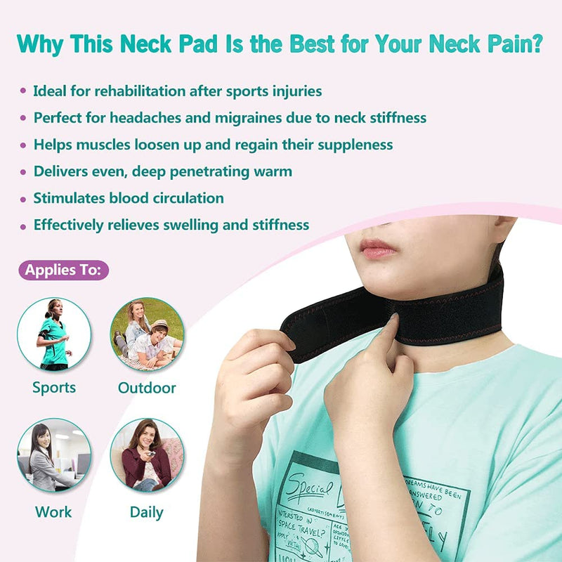 [Australia] - Neck Brace Ice Pack Cervical Collar Soft Ice Wrap Adjustable Ring Relief Neck Pain And Support Reusable Gel For Women Hot & Cold Therapy Treatment Arthritis Release Pressure (11" ~ 18.5") 