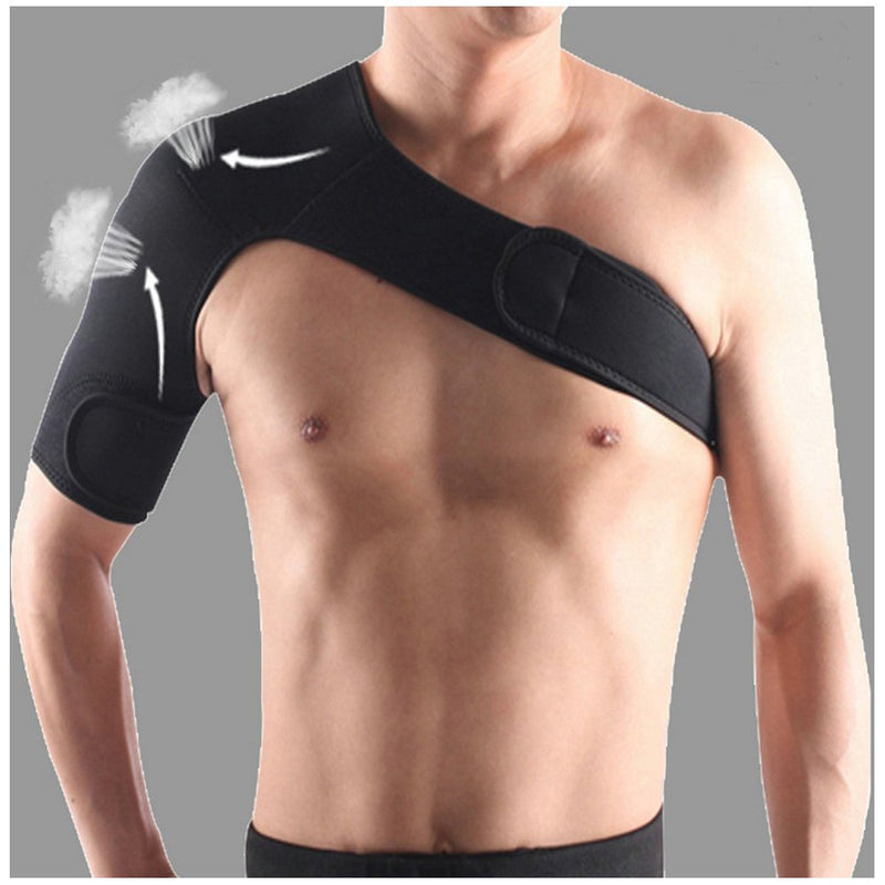 [Australia] - King of Flash Adjustable Neoprene Right Shoulder Support Strap Arthritis, Gym, Sports, Brace, Pain Relief, Injury Prevention [One Size] 