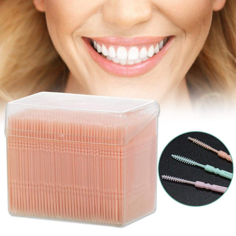 [Australia] - Disposable Plastic Toothpick Dental Picks Portable Practical Toothpick with Clear Case 1100Pcs Green 