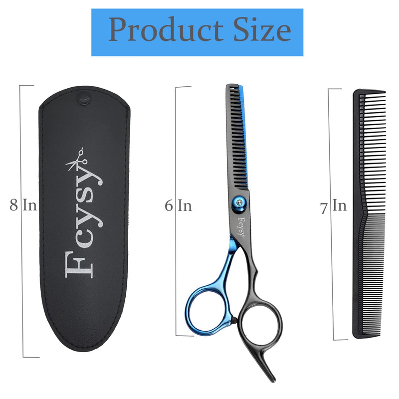 [Australia] - Thinning Scissors Hairdressing Blending Shears, Fcysy Professional Hair Thinning Scissors Texturizing Scissors Hairdresser Hair Thinner, Thinning Shears Kit with Comb Barber Haircut Scissors Set Blue Thinning Scissors 