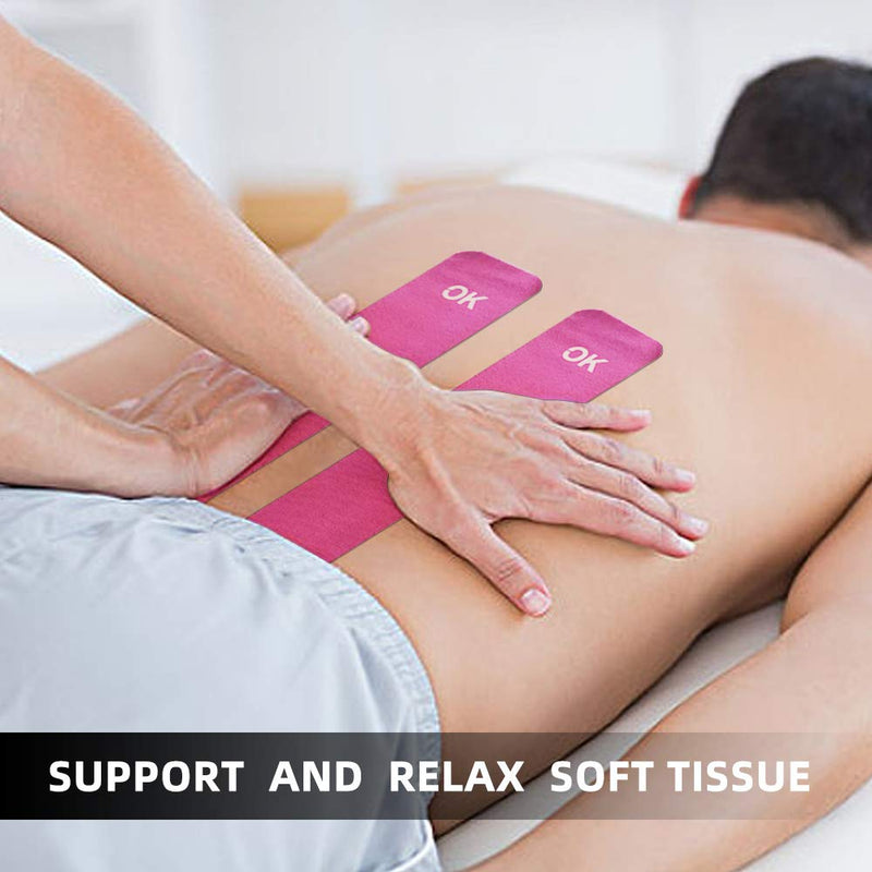 [Australia] - OK TAPE Kinesiology Tape 10 inches Precut, 20 Strips, Cotton Elastic Athletic Tape Latex Free, 2inch x 16ft, Light Blue 