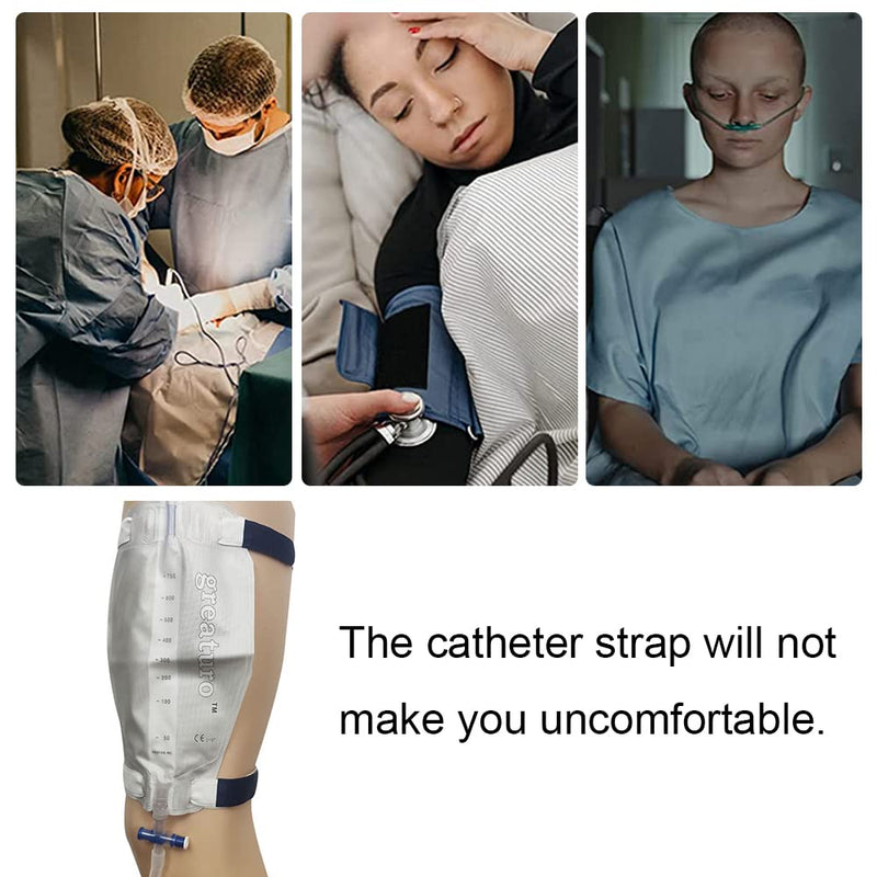 [Australia] - Catheter Fixation 2 Pcs Straps Comfortable Catheter Leg Straps Durable Drainage Bag Straps for Patients with Reduced Mobility Hospital 