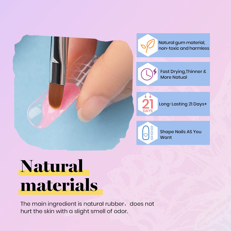 [Australia] - Beetles Poly Nail Extension Gel Kit, 6 Colors Clear White Nail Builder Gel Pink Nude Butterfly Poly Nail Enhancement French Manicure Kit Trial Nail Art Design Easy DIY Salon Nail At Home Butterfly Poly Extension Gel 