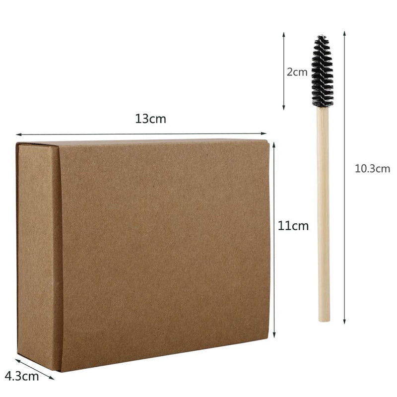 [Australia] - JFBUCF 100pcs Bamboo Handle Eyelash Brush,Makeup Brush Eyelash Extension Wands Disposable Eyebrow Brush Mascara Applicator Makeup Tool 