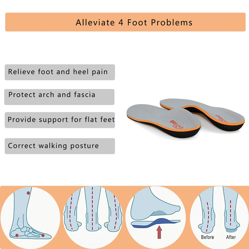 [Australia] - PCSsole Arch Support Sport Insoles Orthotic Orthopedic Inserts for Mild Flat Feet Pronation Heel Pain Plantar Fasciitis for Men and Women… Men(7.5-8)27cm Gris 