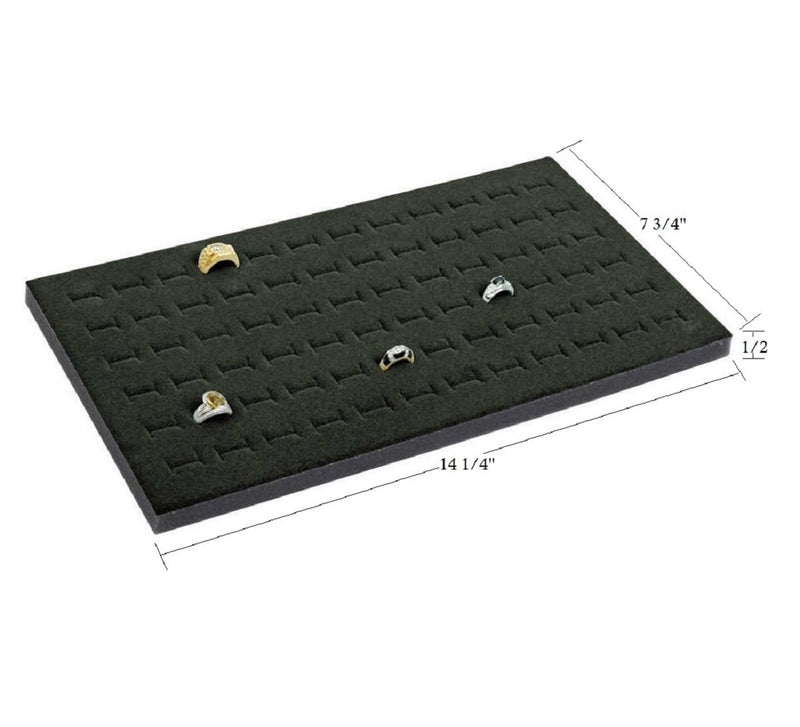 [Australia] - 2 72 Slot Black Jewelry Travel Ring Inserts Display Pads Black Foam (Black) 