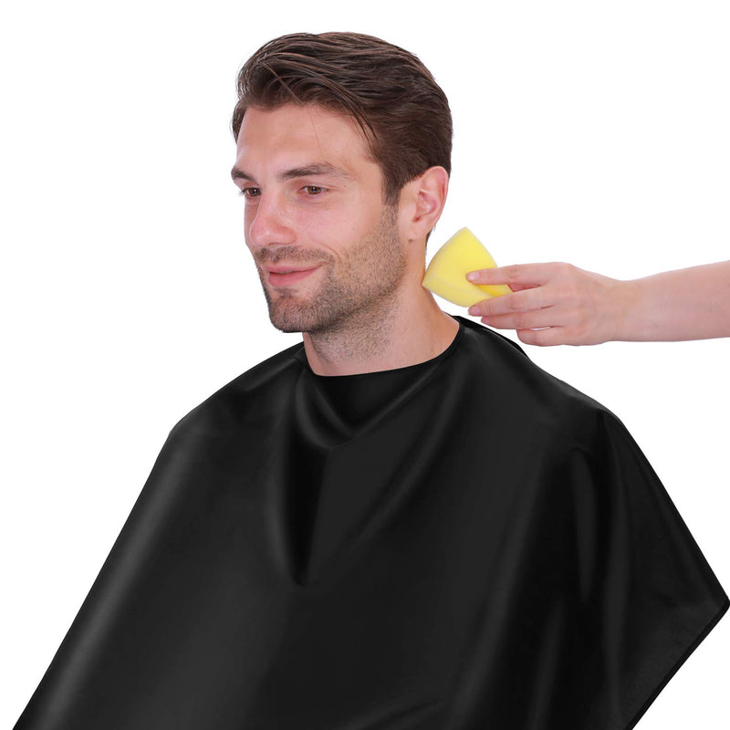 [Australia] - NOOA Waterproof Barber Styling Cape - Professional Salon Cape for Men, Unisex Black Hair Cutting Cape with Adjustable N, 35.5 x 55 inches Hairdresser Cape for Hair Treatment - Cutting/Coloring/Perming 1 Pack(black) 