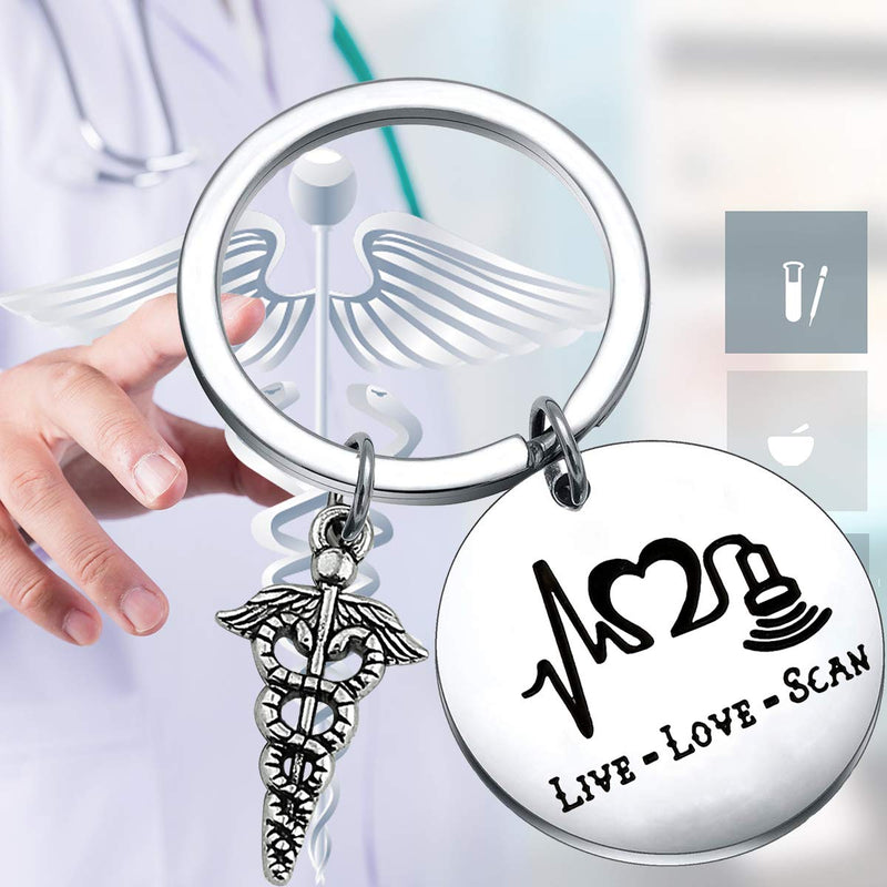 [Australia] - ENSIANTH Sonographer Gift Live Love Scan Keychain Ultrasound Tech Jewelry Radiologist Gift Sonographer Keychain 