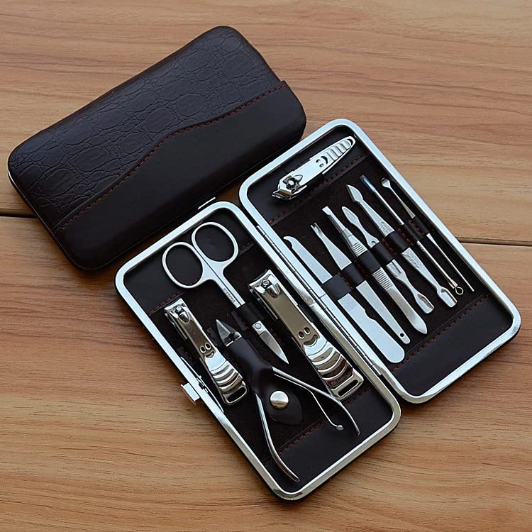 [Australia] - electromax Nail Clippers Manicure Set Grooming Kit for Thick Nails Cuticle Remover Toe Nail Toenail Care Cutter Pedicure Travel Tool Kit Set Men Women 