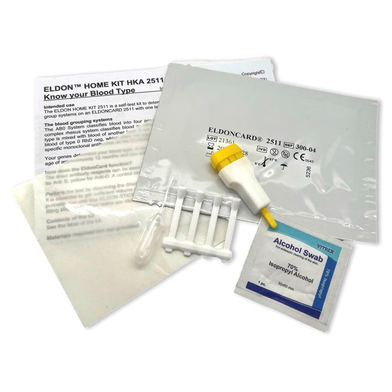 [Australia] - (2 Pack) Eldoncard Blood Type Test - air sealed envelope, safety lancet, micropipette, cleansing swab 