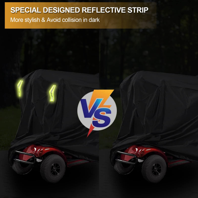 [Australia] - Waterproof Mobility Scooter Cover, Black Waterproof Material Protect Your Wheelchair and Scooter from Rain, Hail Dust, Snow, Sleet and Sun,indoor use 