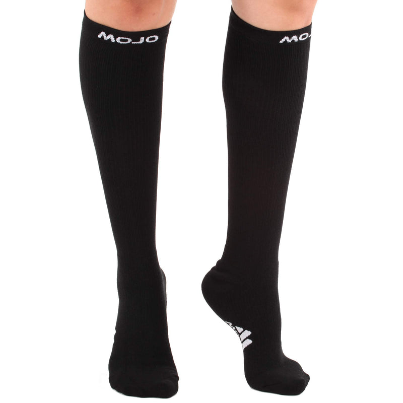 [Australia] - Mojo Athletic Compression Socks Knee Length - Medium Support 15-20mmHg Black 4XL 4X-Large 
